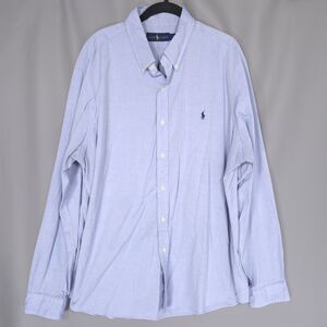 RALPH LAUREN Classic Fit Button Down Shirt Blue Long Sleeve 100% Cotton XXL